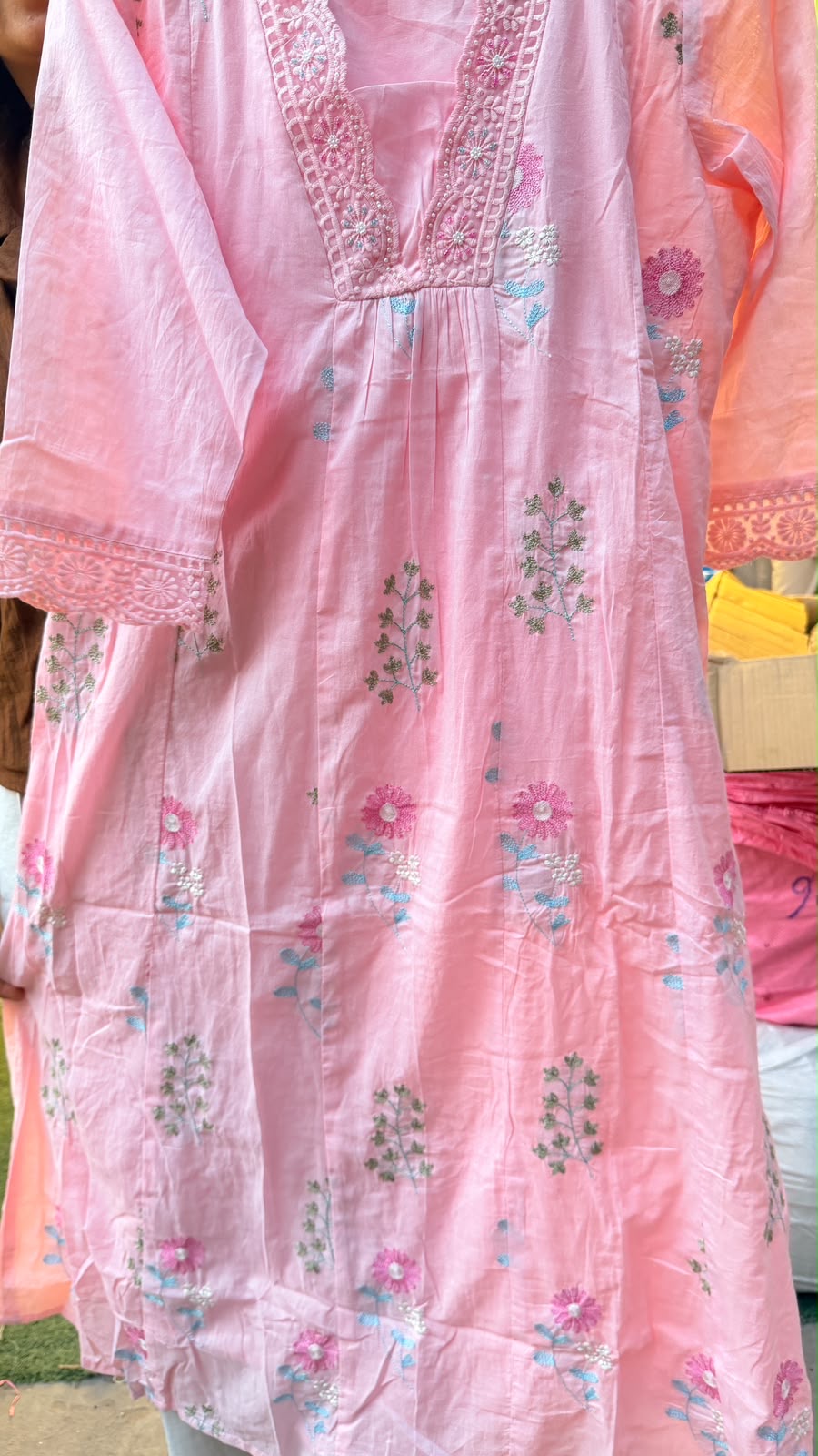 Sunlit Blossom Mul Cotton Kurta Pant