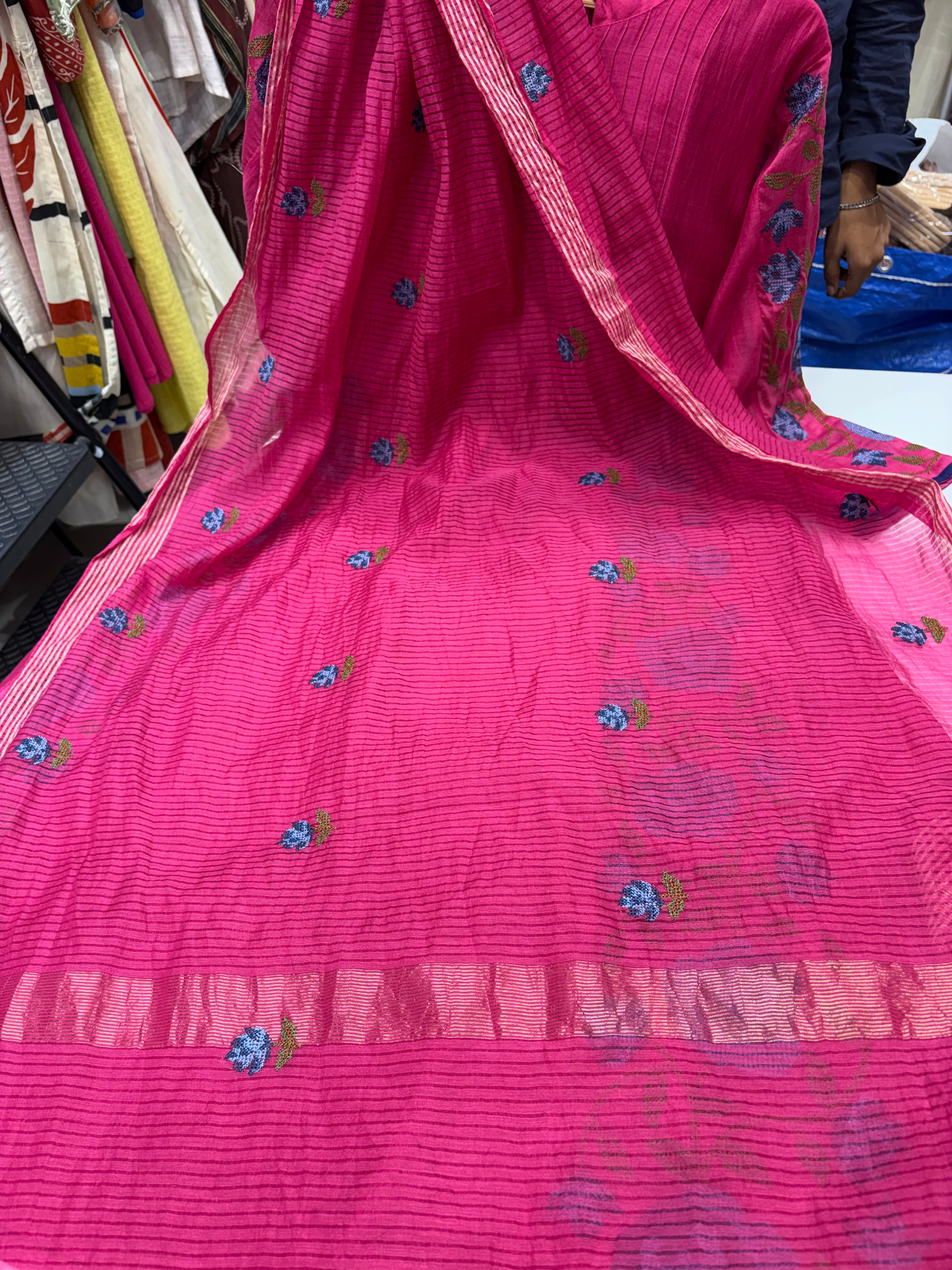 Fuchsia Sonata Mul Chanderi
