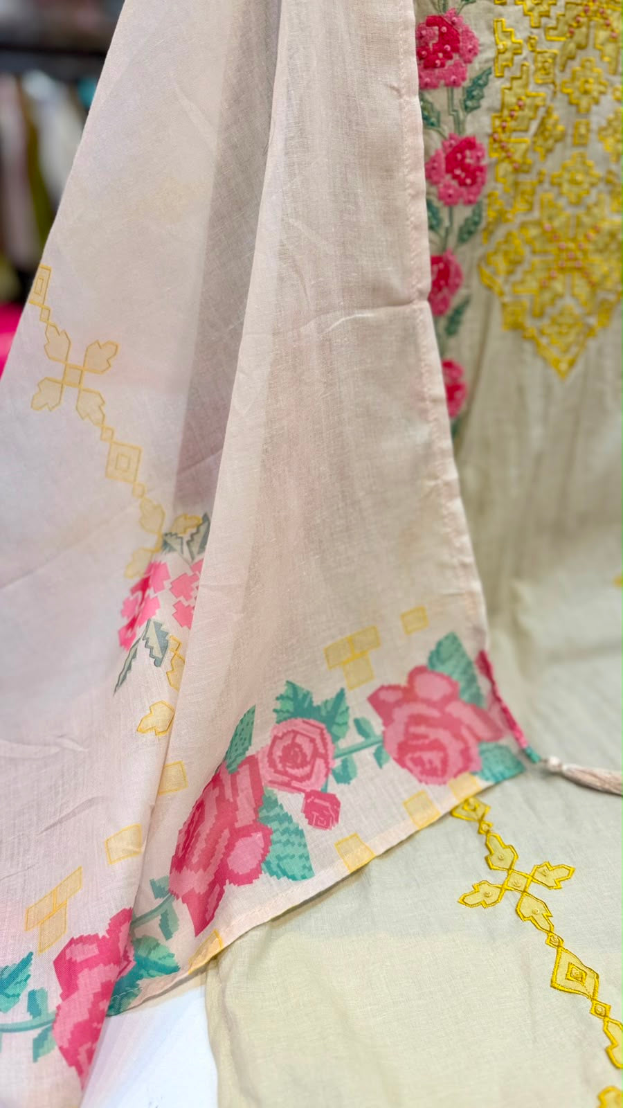 Roses Found Their Geometry – Embroidered Suit Set