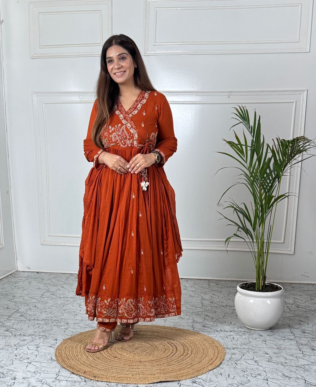 Rust Ember Angrakha Anarkali