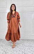 Cinnamon Bloom Tiered Dress