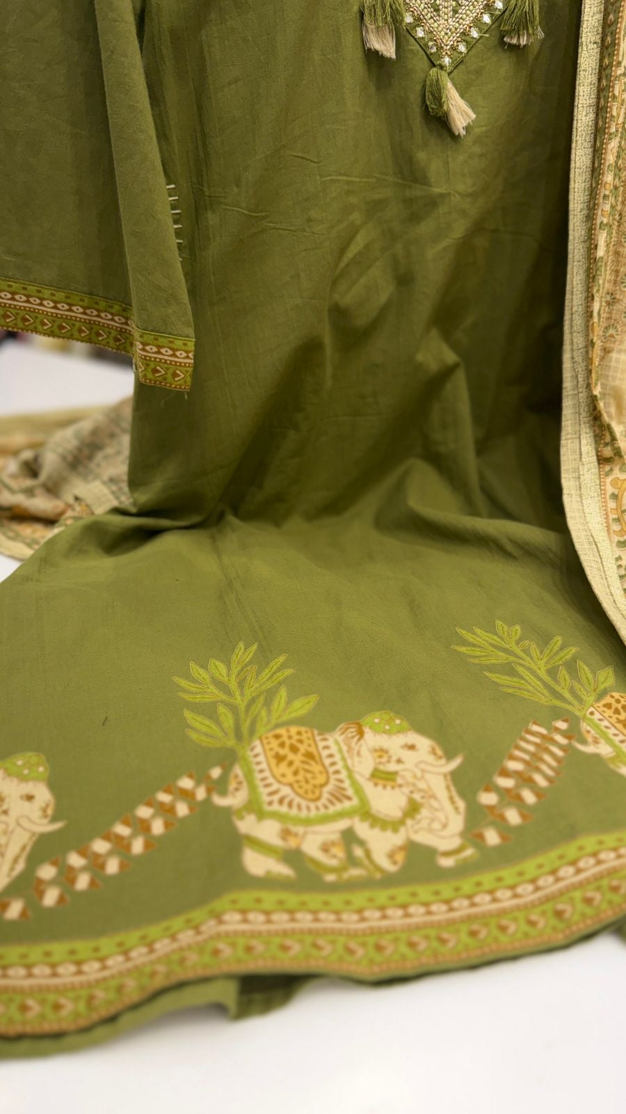 Olive Heirloom Cotton Suit Set