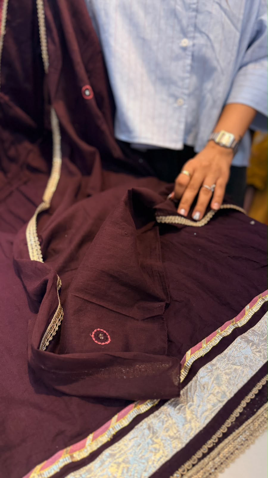Two Tones, One Rhythm – Mul Chanderi Suit Set