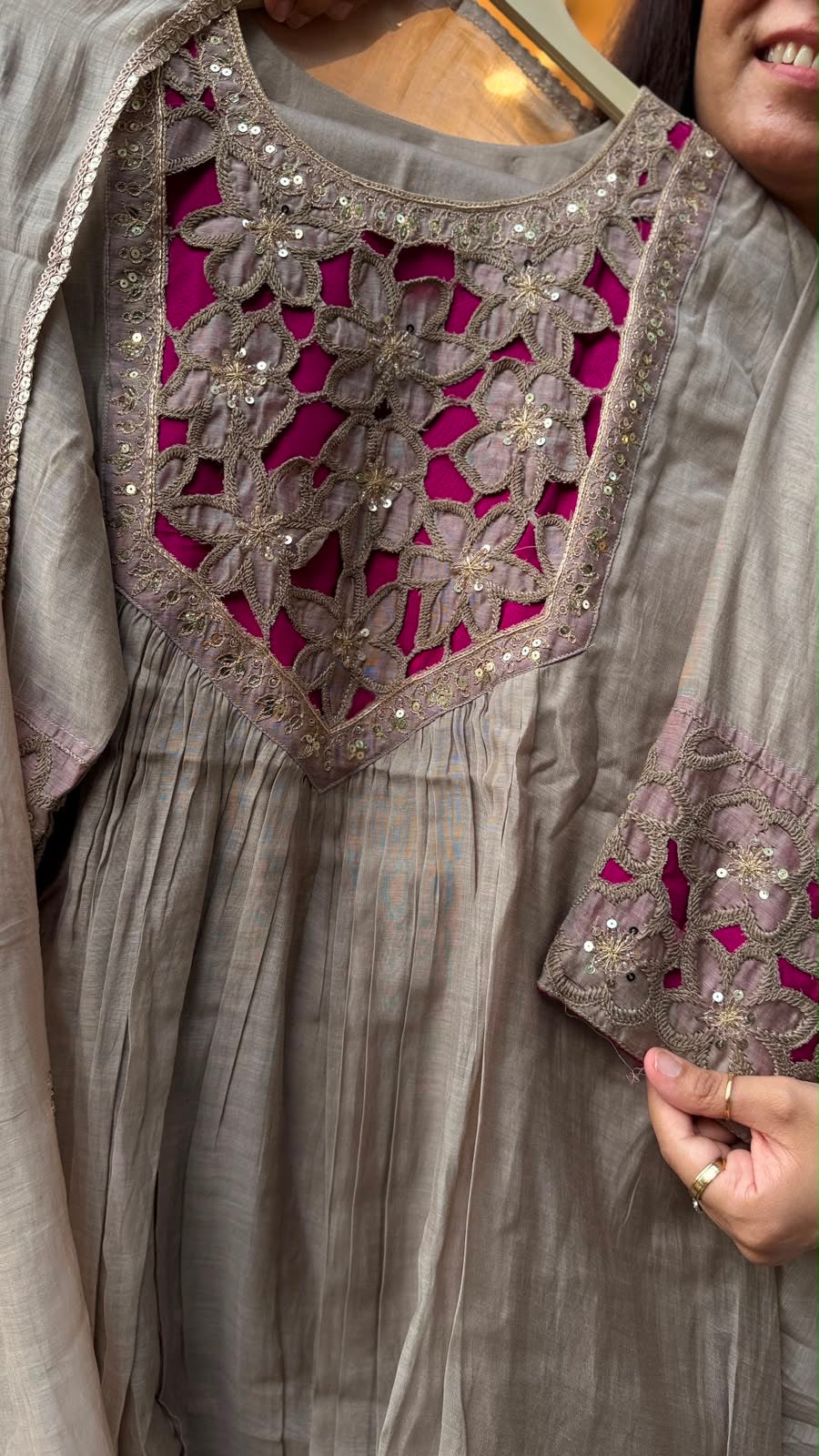 Scarlet Society - Luxe Cutwork Mul Chanderi Suit Set