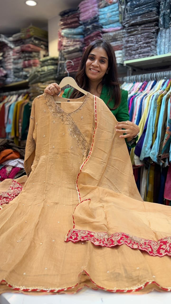 Rosé Royale – Angrakha Mul Chanderi Suit Set
