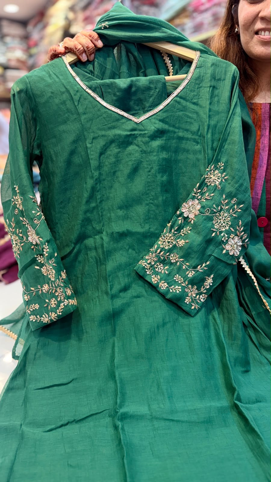 A Little Gold, A Lot of Grace – Embroidered Festive Suit Set