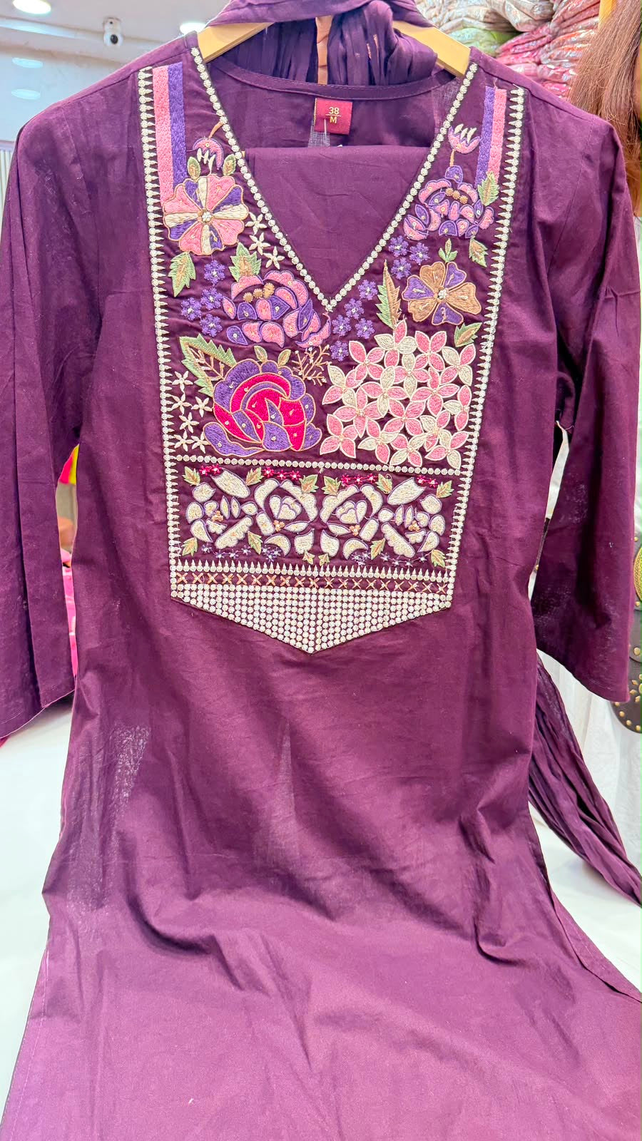 Plum Jardin Embroidered Suit Set