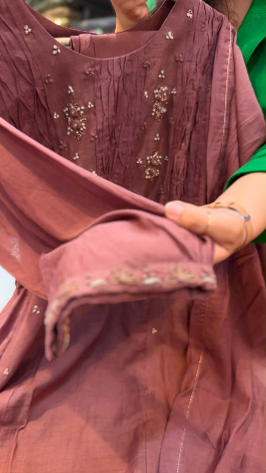 Crimson Keepsake – Mul Chanderi Suit Set