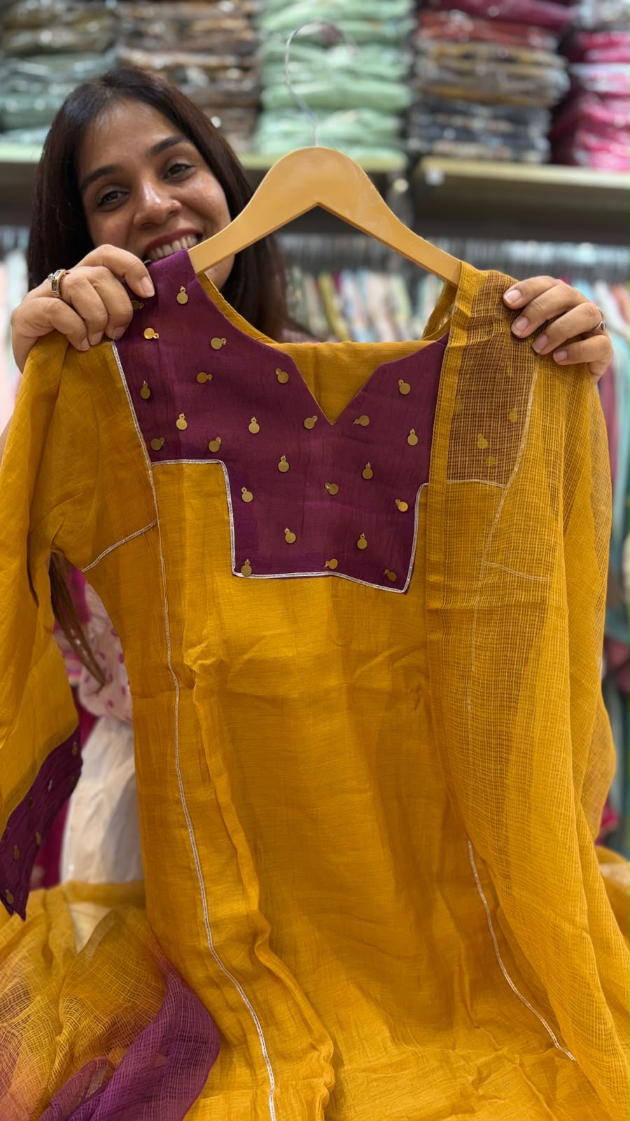 Auric Bloom Mul Chanderi Suit Set