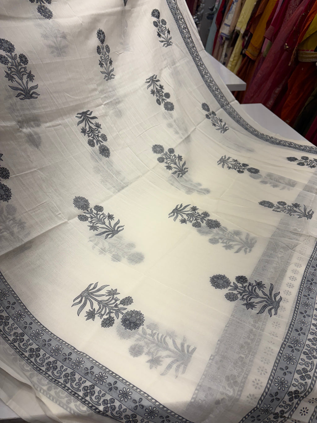 Ink Finds Ivory – Printed Anarkali Suit Set ⭐
