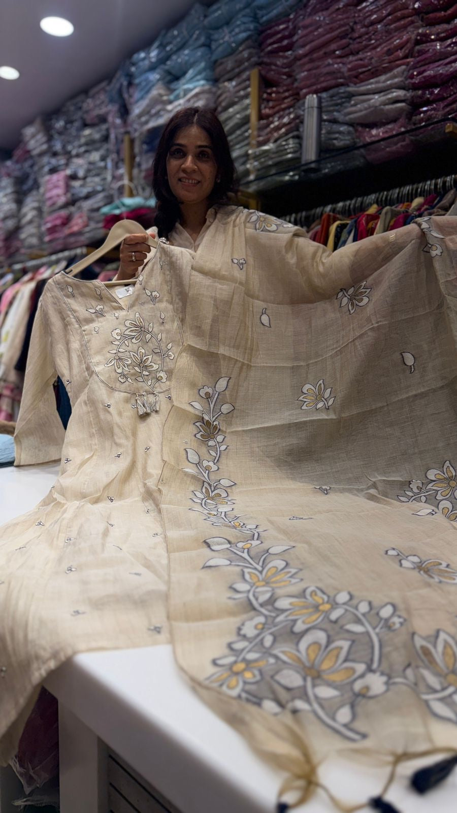 Ivory Gulmarg Mul Chanderi Set ~ Luxe