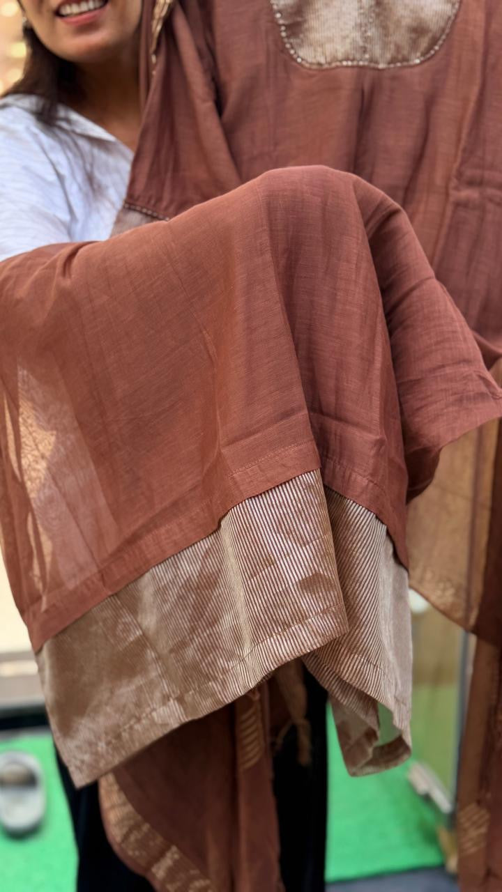 Bronze in Balance – Mul Chanderi Suit Set