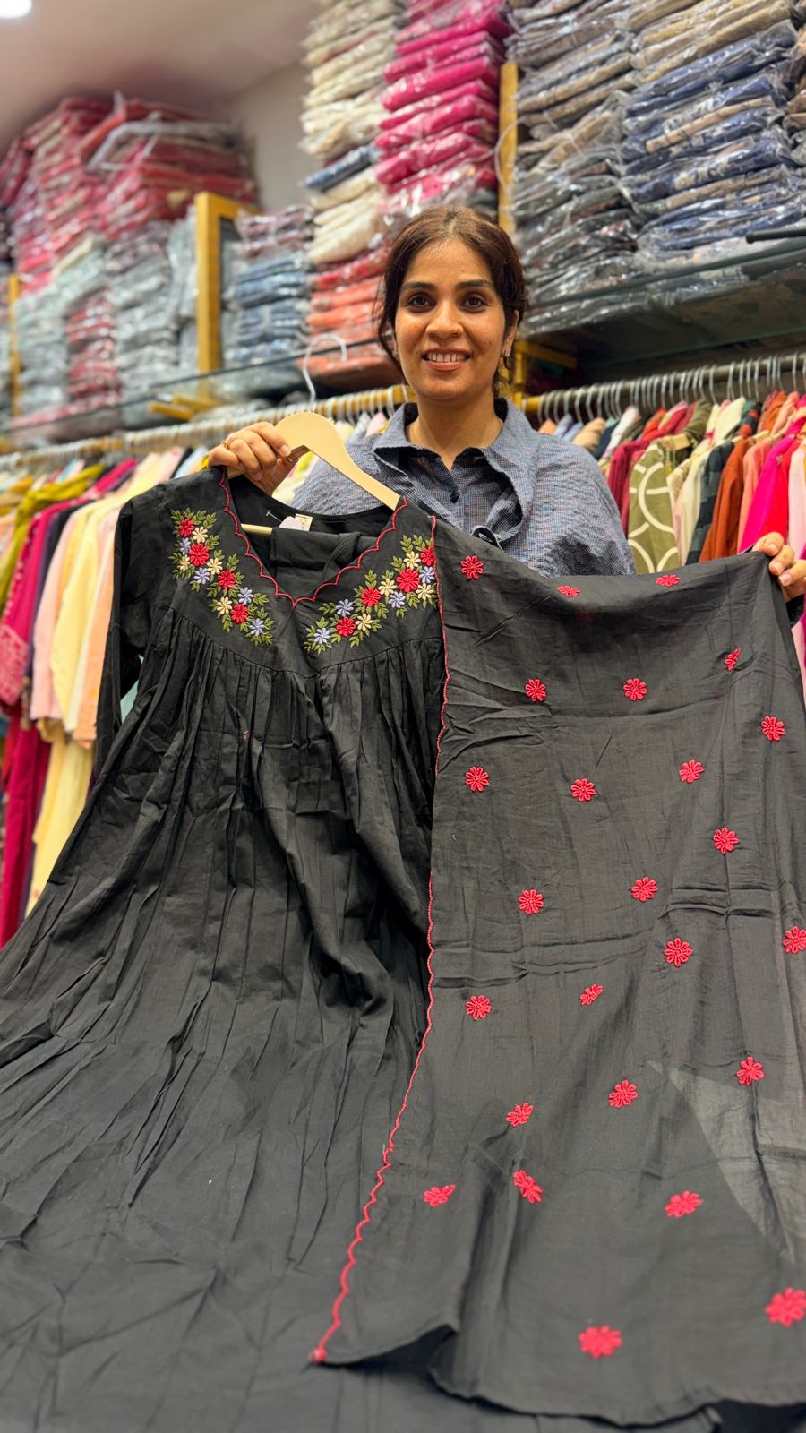 Black Midnight Embroidered Suit Set