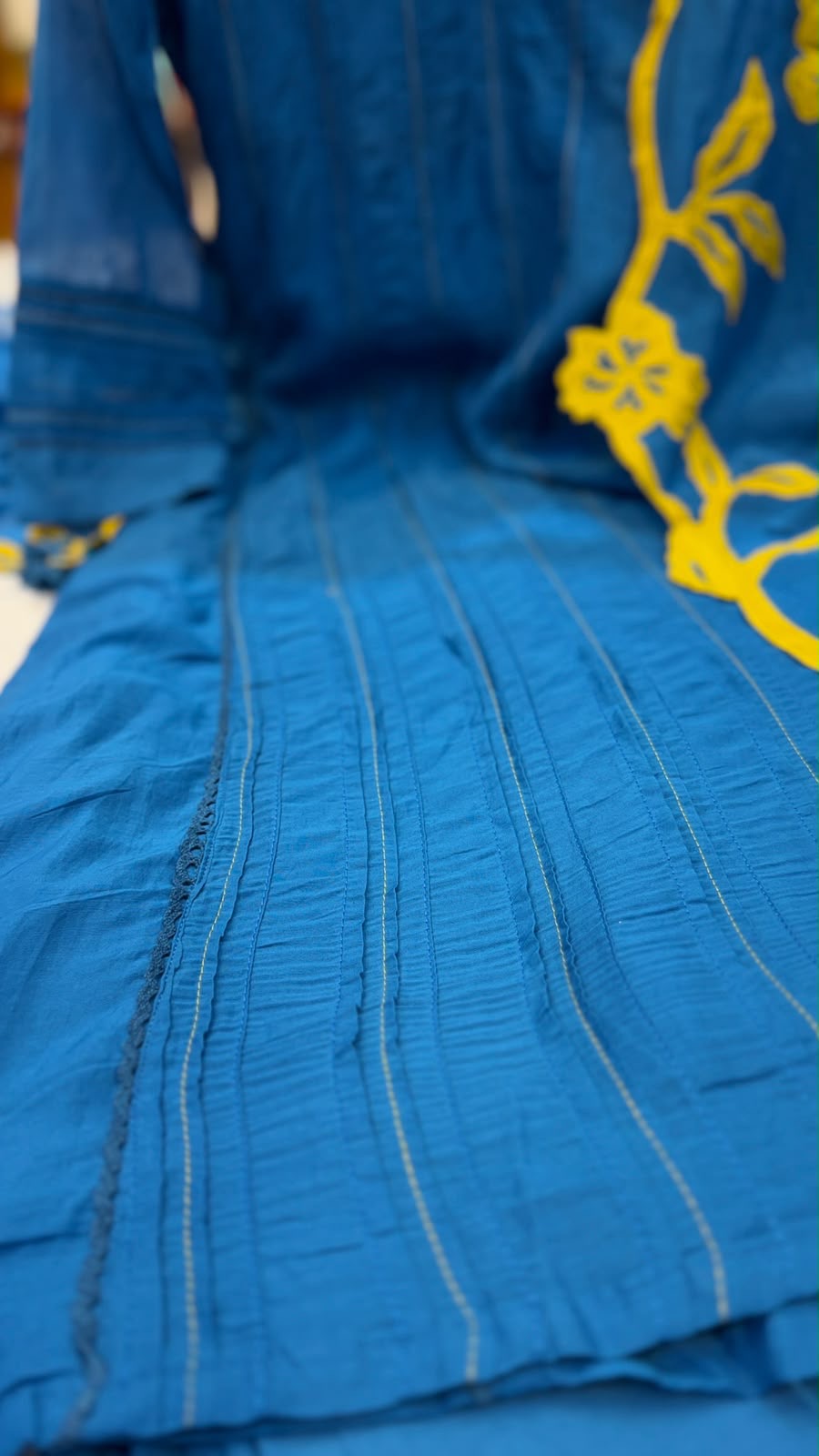 Blue, With a Twist – Cutwork Dupatta Set
