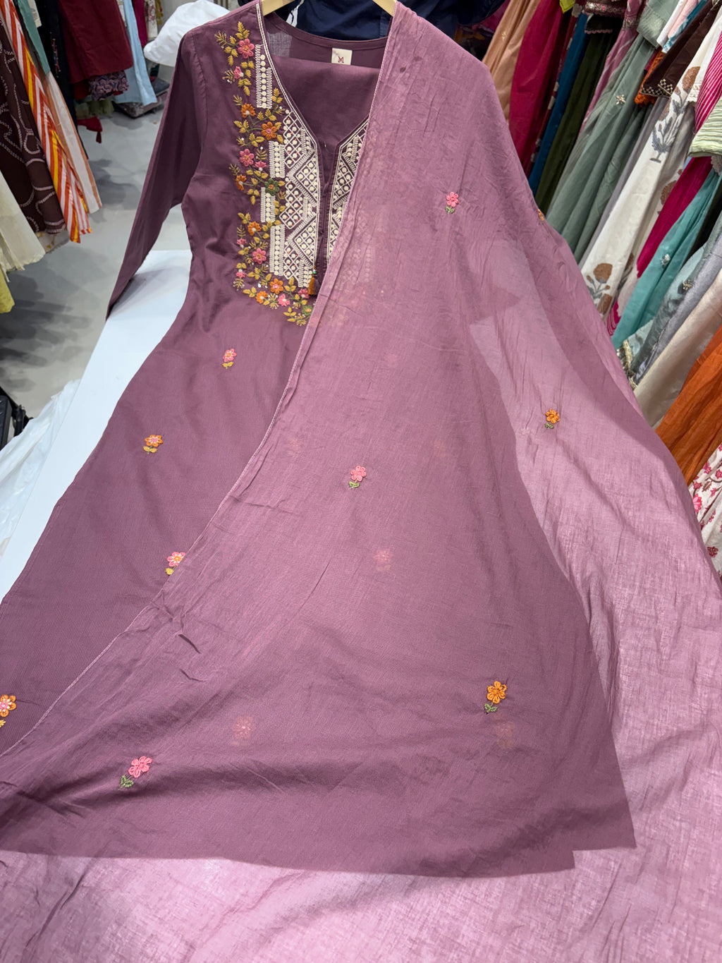 Mulberry Mosaic – Embroidered Suit Set