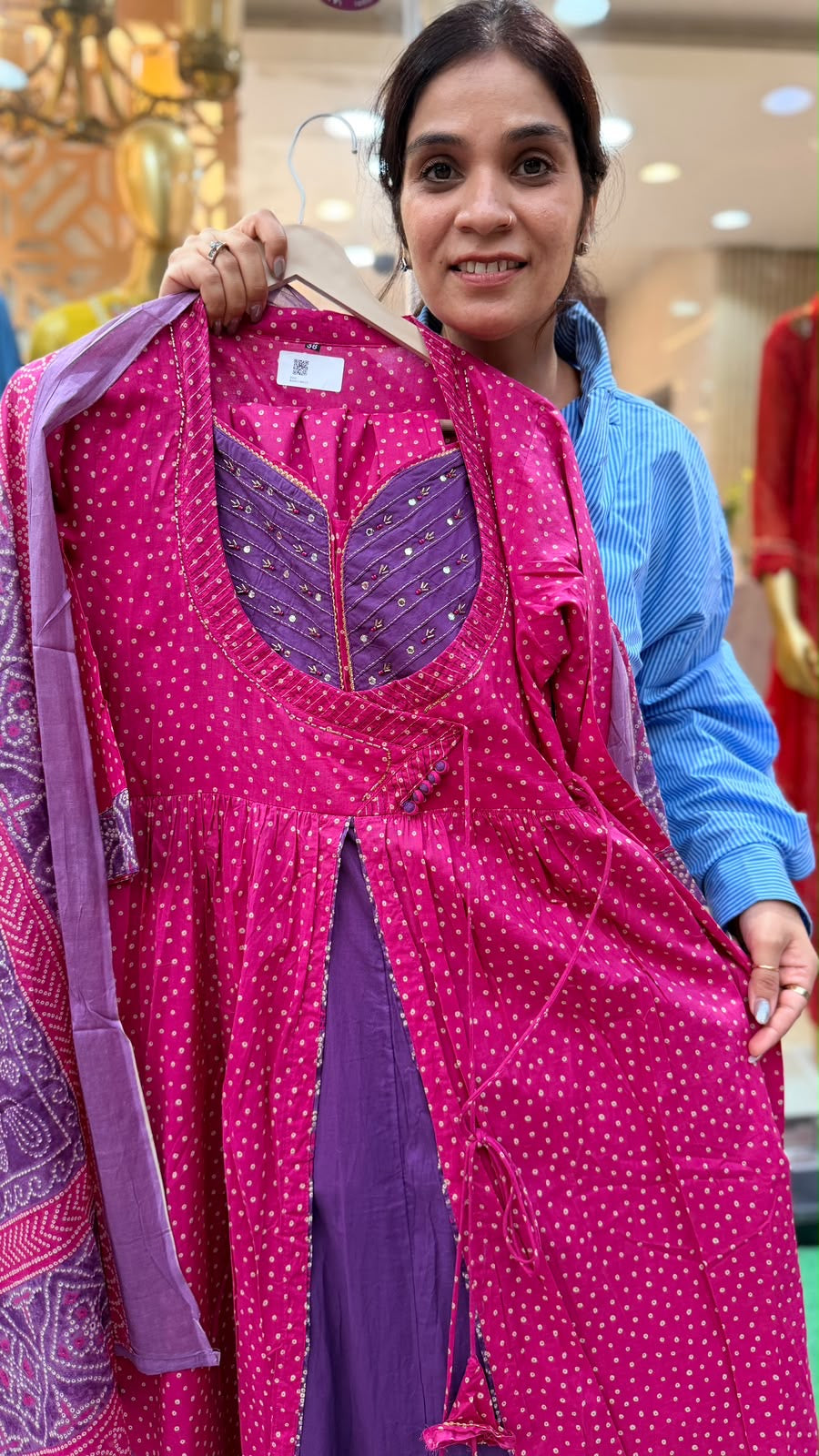 The Bandhani Geometry – Anarkali Suit Set ⭐