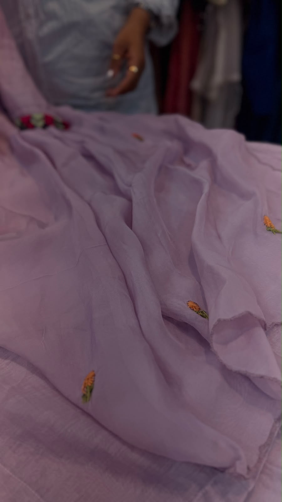 The Blooming Contrast – Double Layer Mul Chanderi Suit Set ⭐