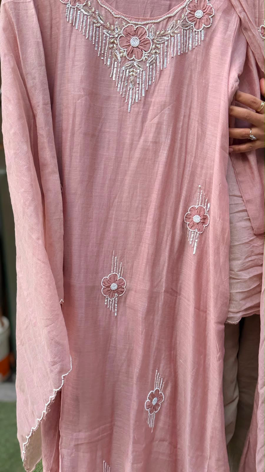 Moonflower Grace— Mul Chanderi Classics
