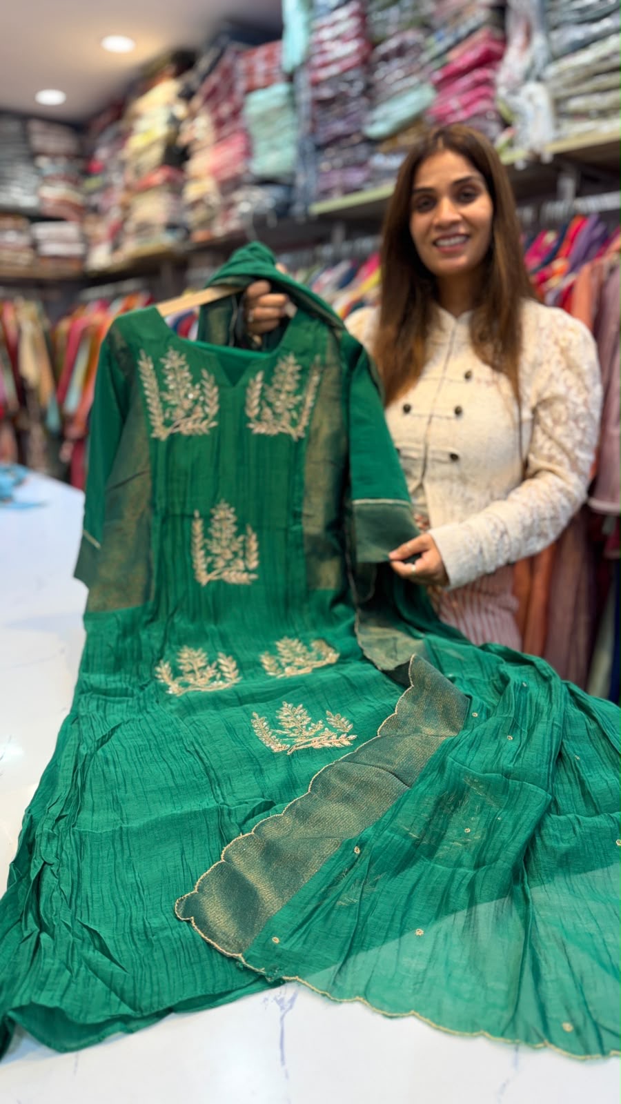 Botanical Alchemy – Mul Chanderi Suit Set