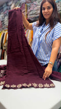 The Burgundy Heirloom— Mul Chanderi Royale