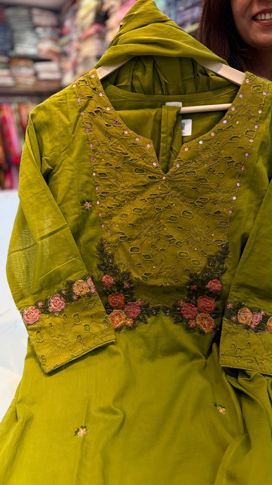 Floral Cutwork Embroidered Suit Set