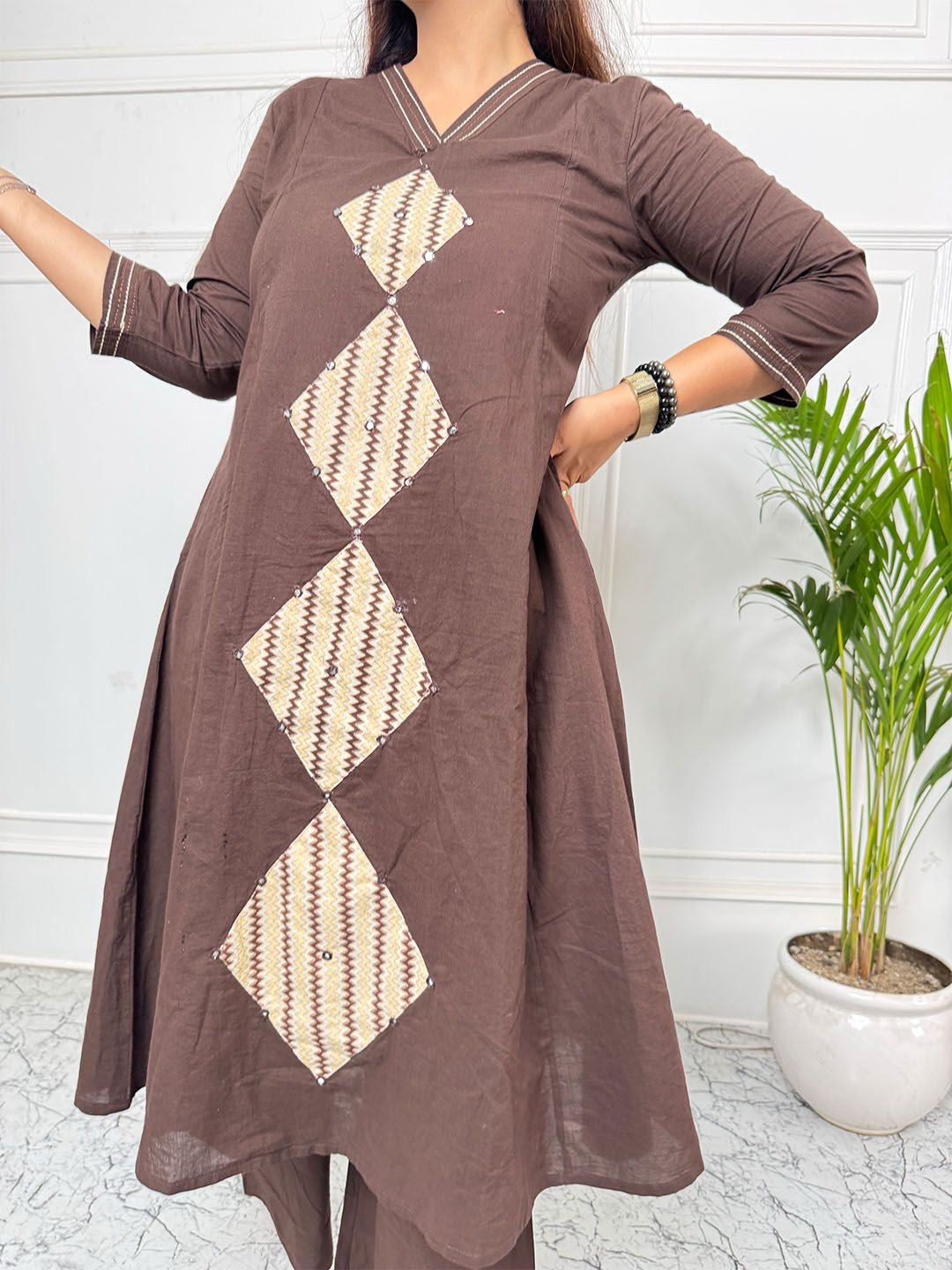Cocoa Charm Cotton Kurta Set