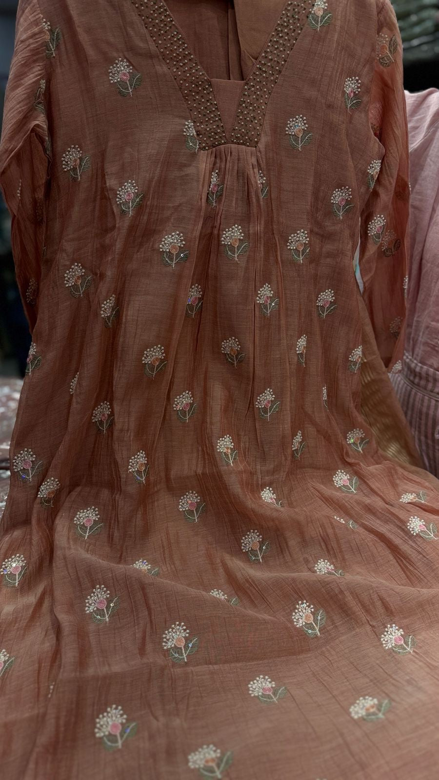 Dreaming in Blush Tones ~ Mul Chanderi