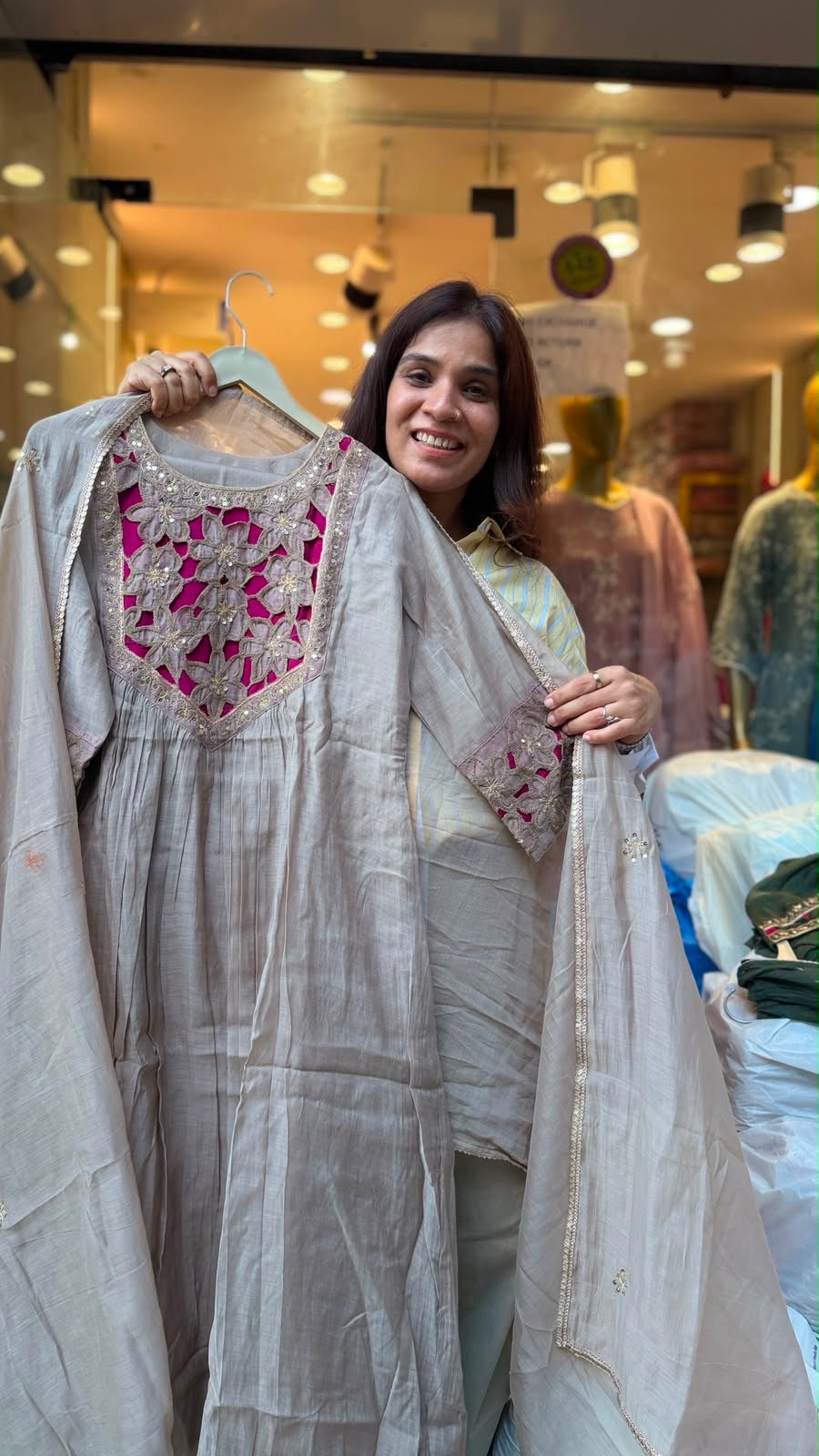 Scarlet Society - Luxe Cutwork Mul Chanderi Suit Set