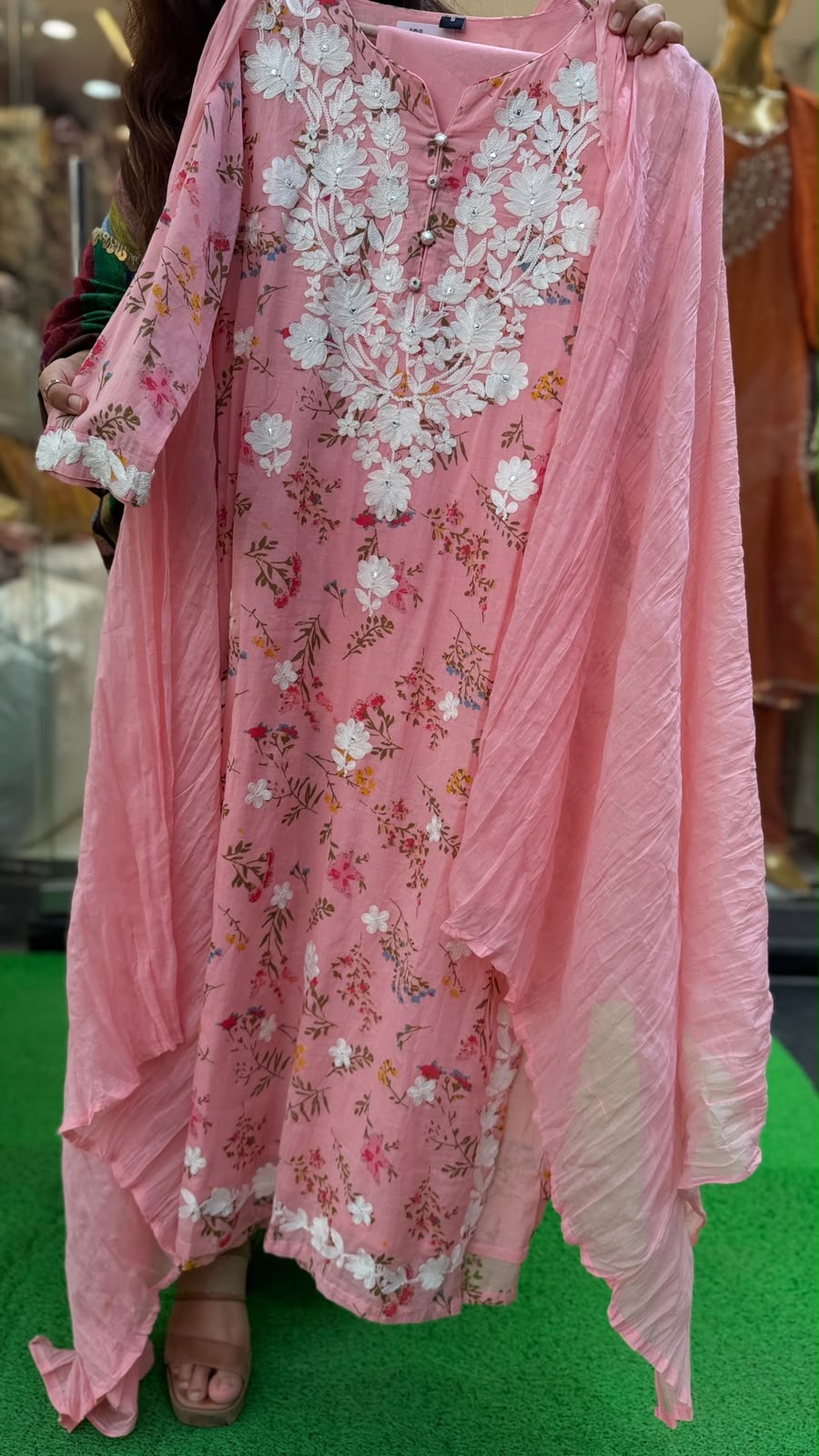 Petal Symphony Embroidered Suit Set