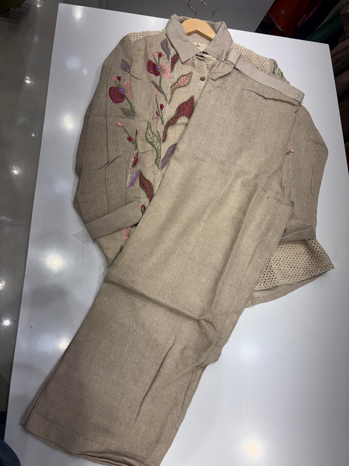Botanicals Meet Texture – Jute Co-ord Set ⭐