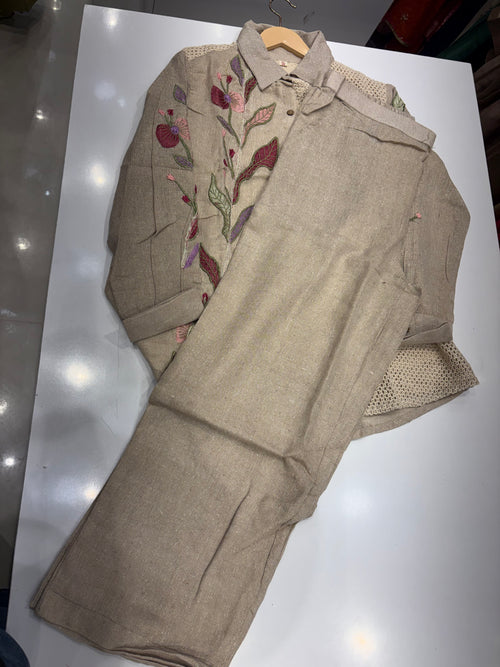 Botanicals Meet Texture – Jute Co-ord Set ⭐