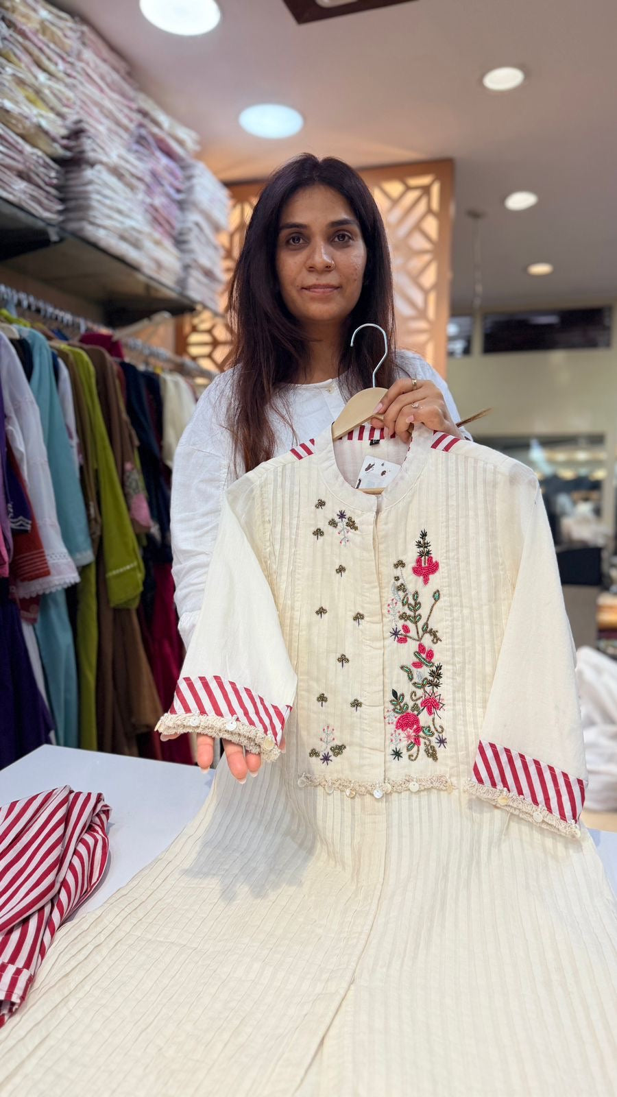 Blush Flora Ivory Kurta Set