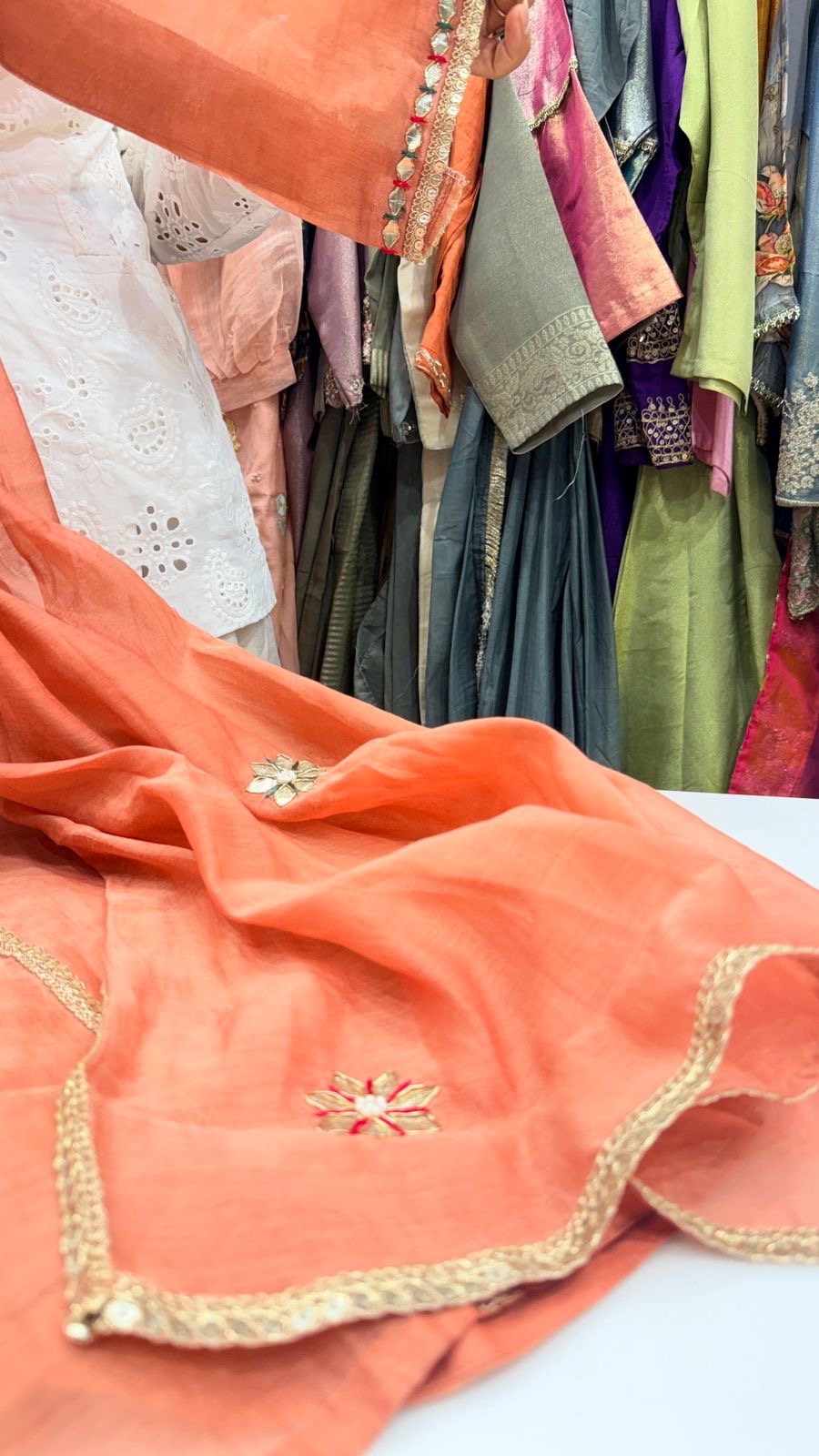 Gilded Petal Mul Chanderi ~ Super Luxe