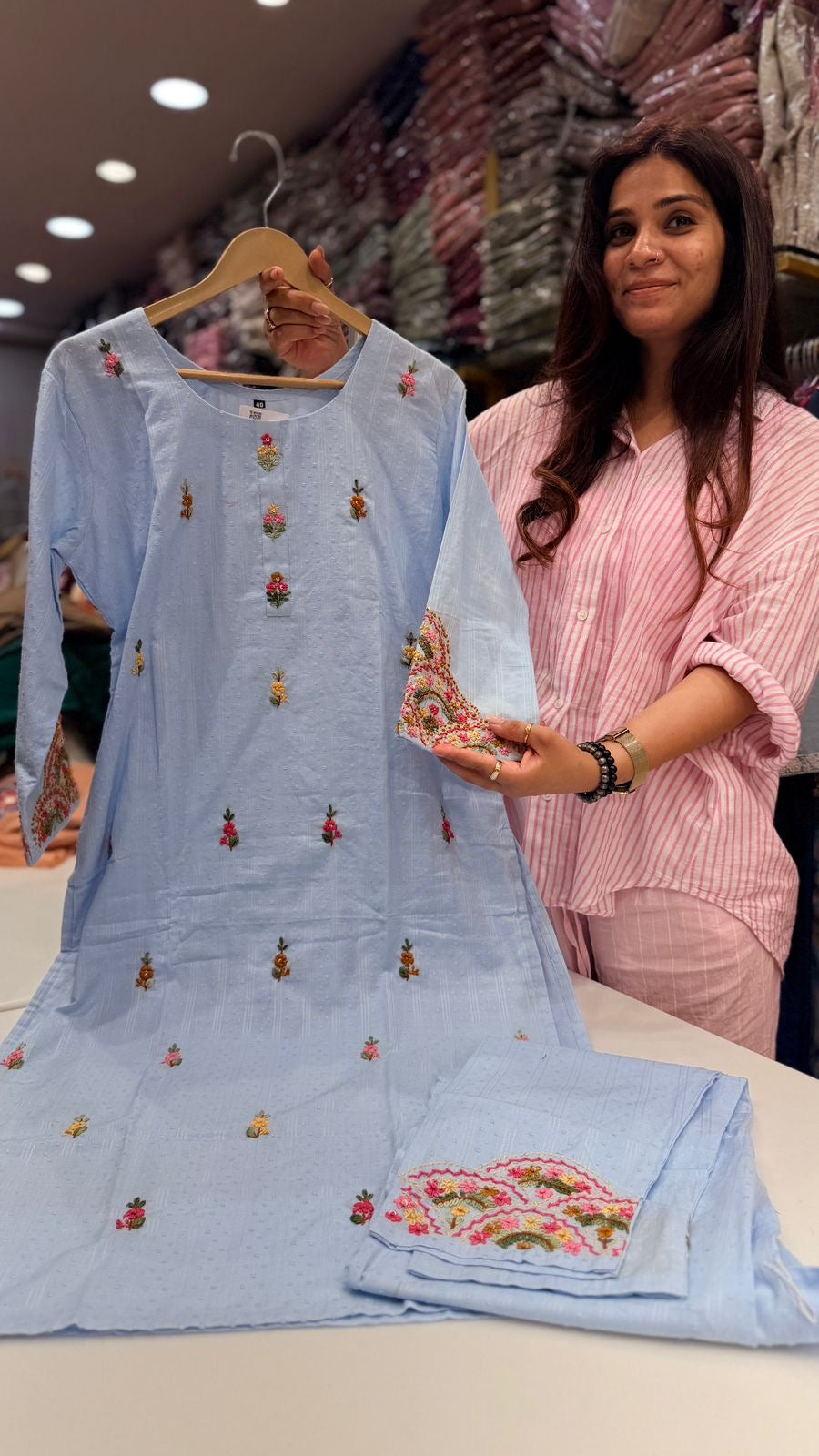 Embroidered Pastels Story