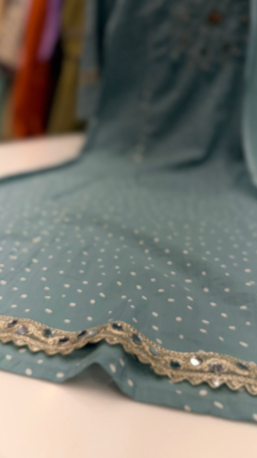 Powder Blue Printed Suit Set