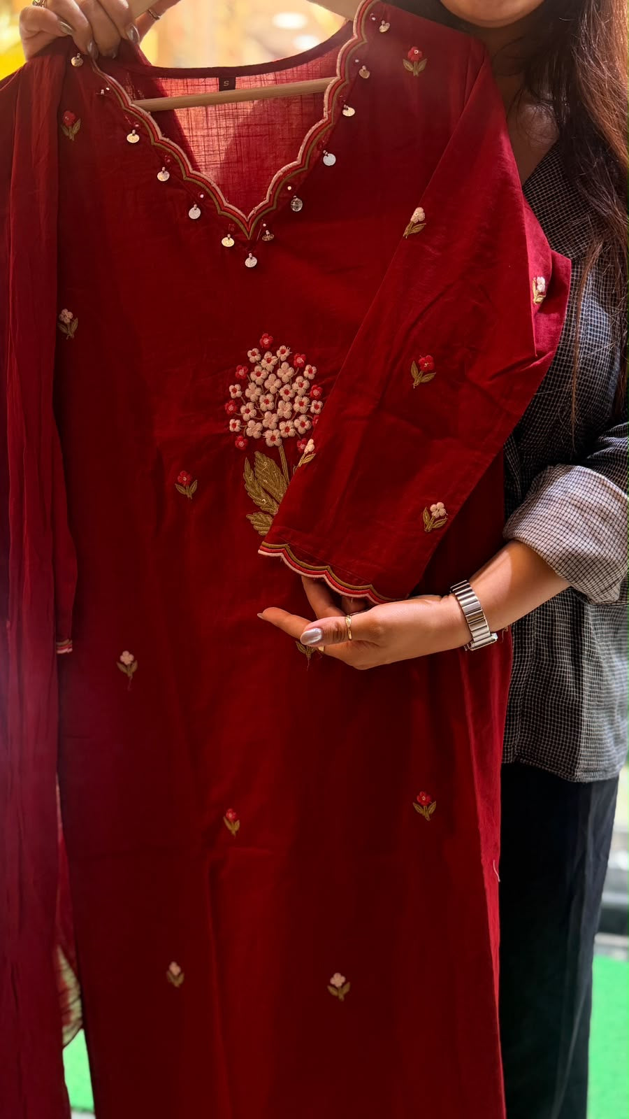 Petals, Precisely Placed – Embroidered Suit Set