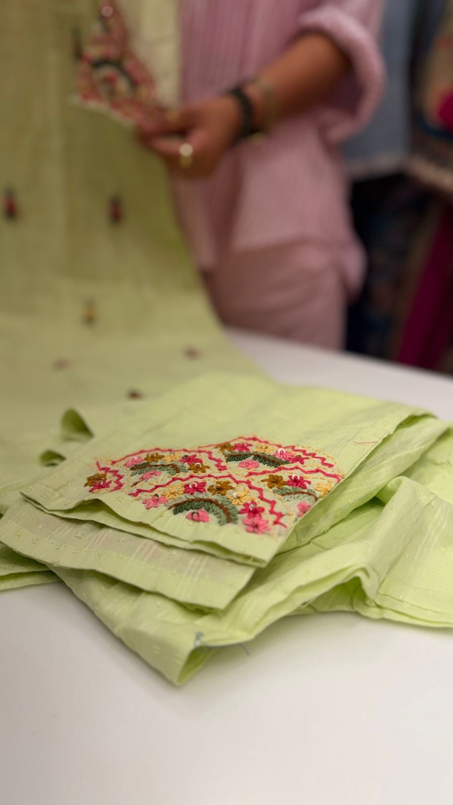 Embroidered Pastels Story