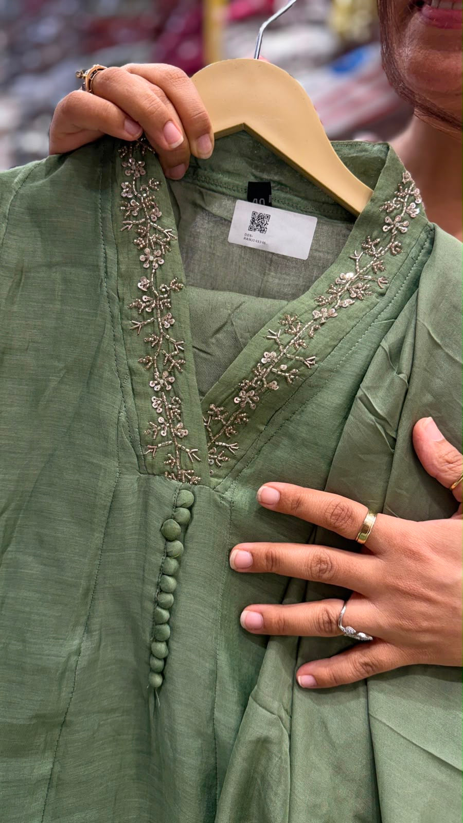 Celadon Constellation Mul Chanderi Suit Set