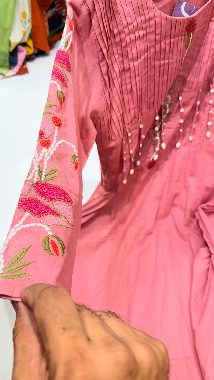 Muted Bloom Mul Chanderi Set