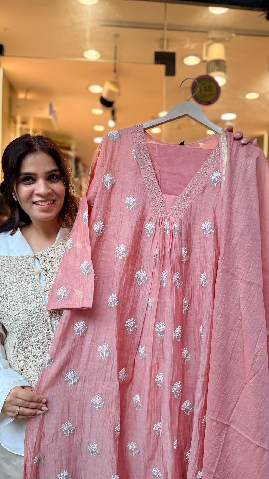 Dreaming in Blush Tones ~ Mul Chanderi