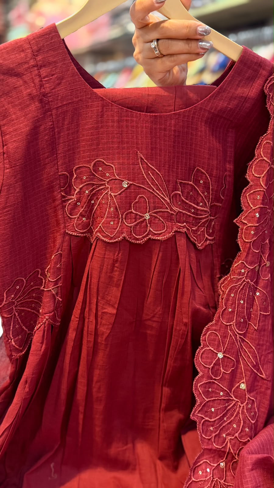 The Scarlet Detail – Kota Doria Suit Set