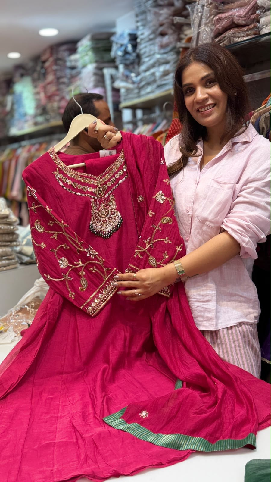The Palace Detail – Mul Chanderi Suit Set