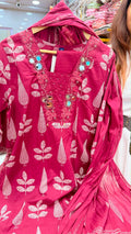 Fuchsia Noor Mirrorwork Suit Set