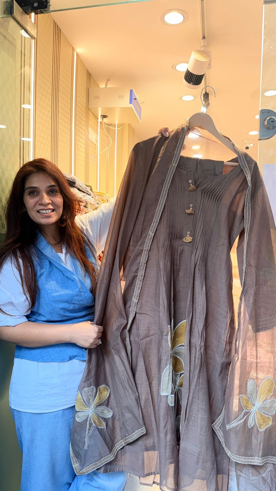 Dusky Flora Mul Chanderi