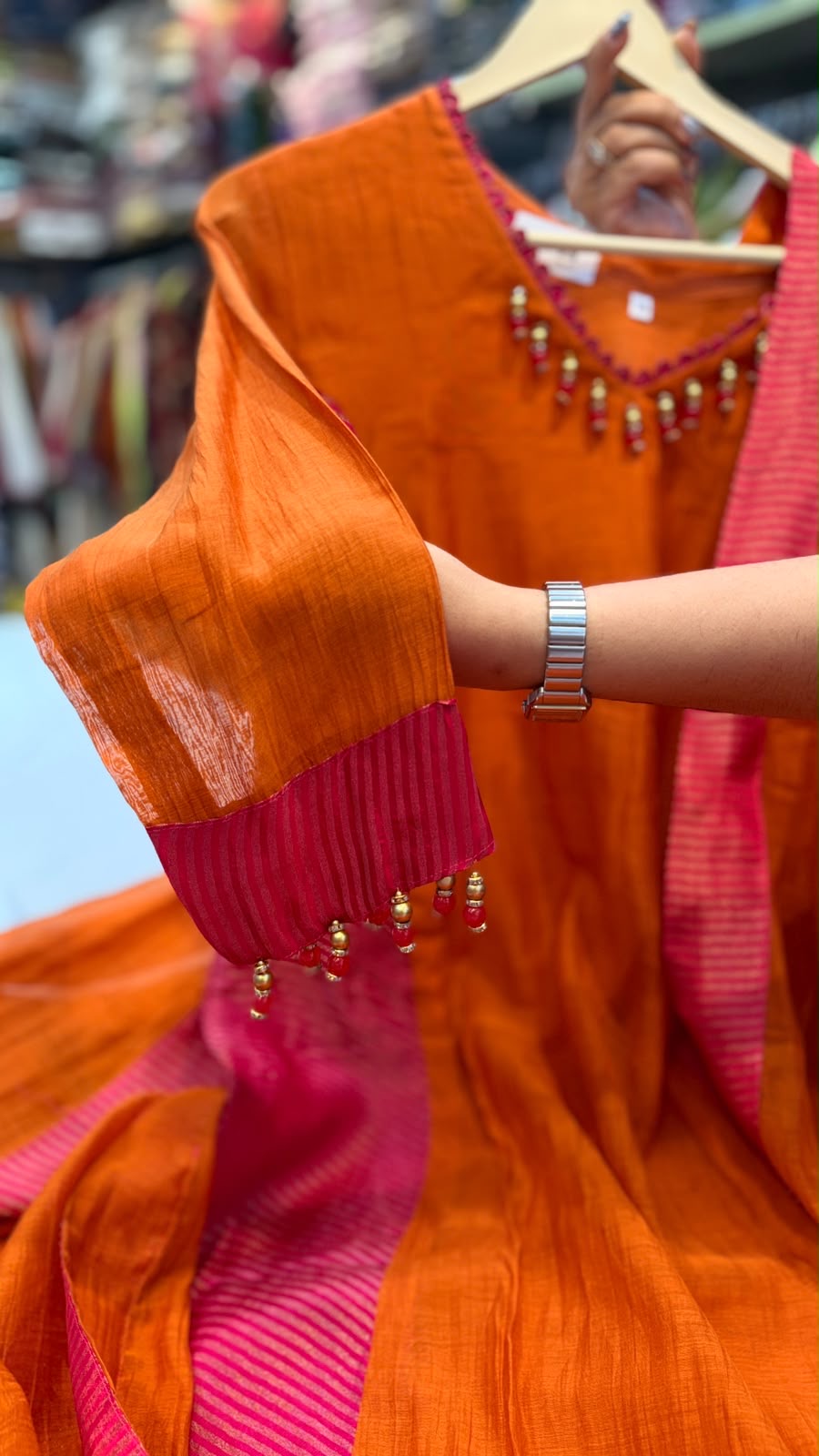 Contrast in Motion – Mul Chanderi Suit Set ⭐