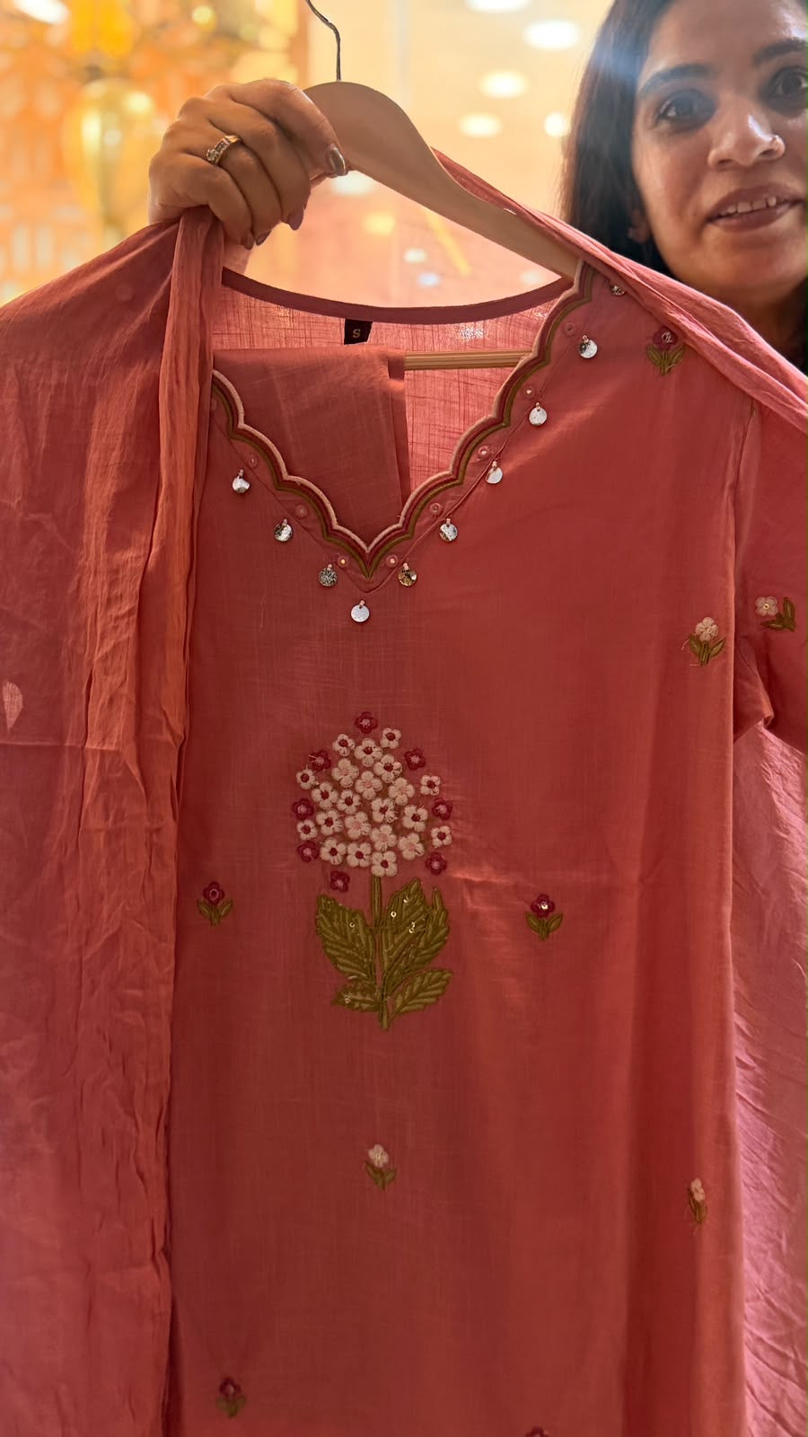 Petals, Precisely Placed – Embroidered Suit Set