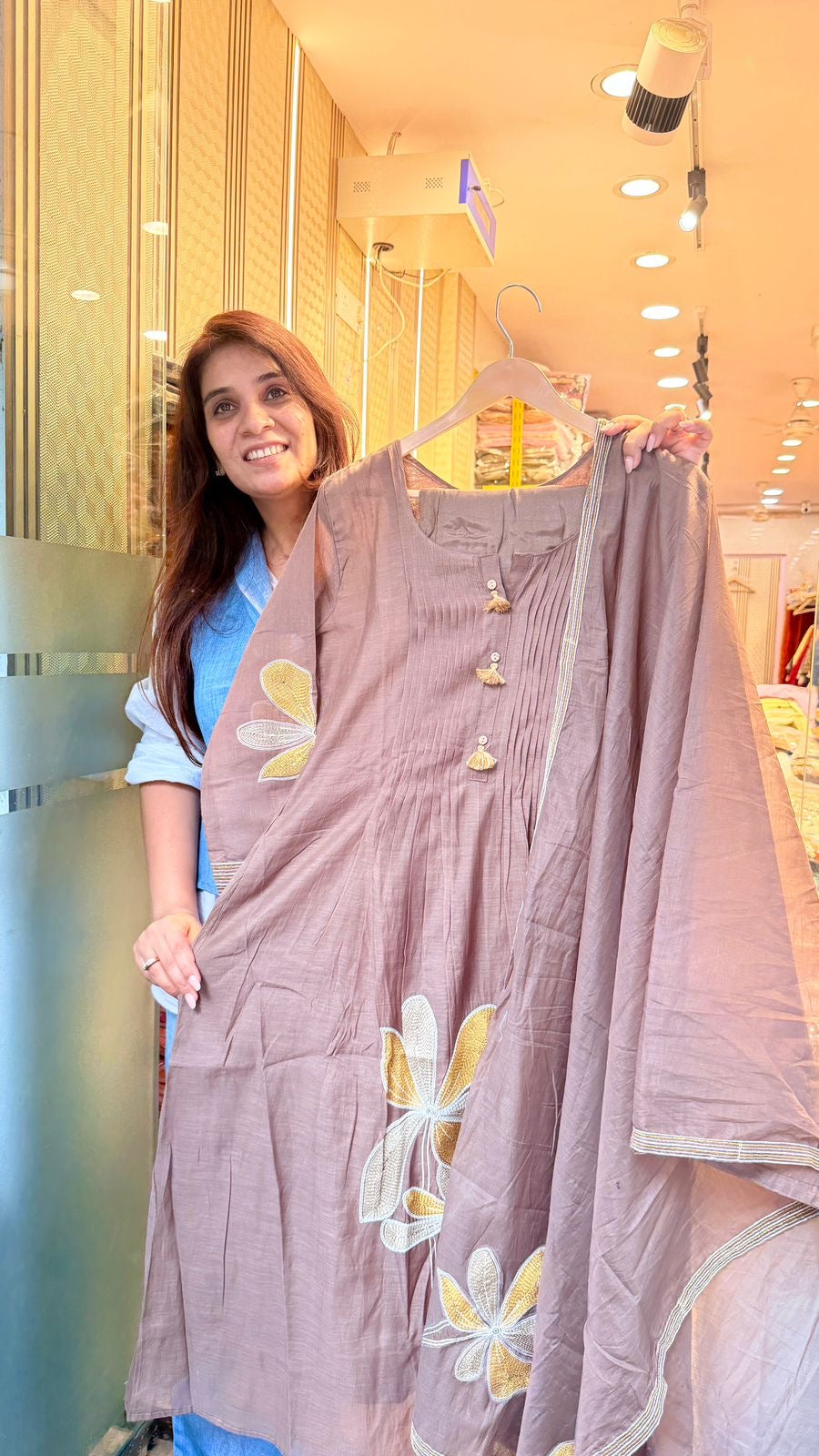 Dusky Flora Mul Chanderi