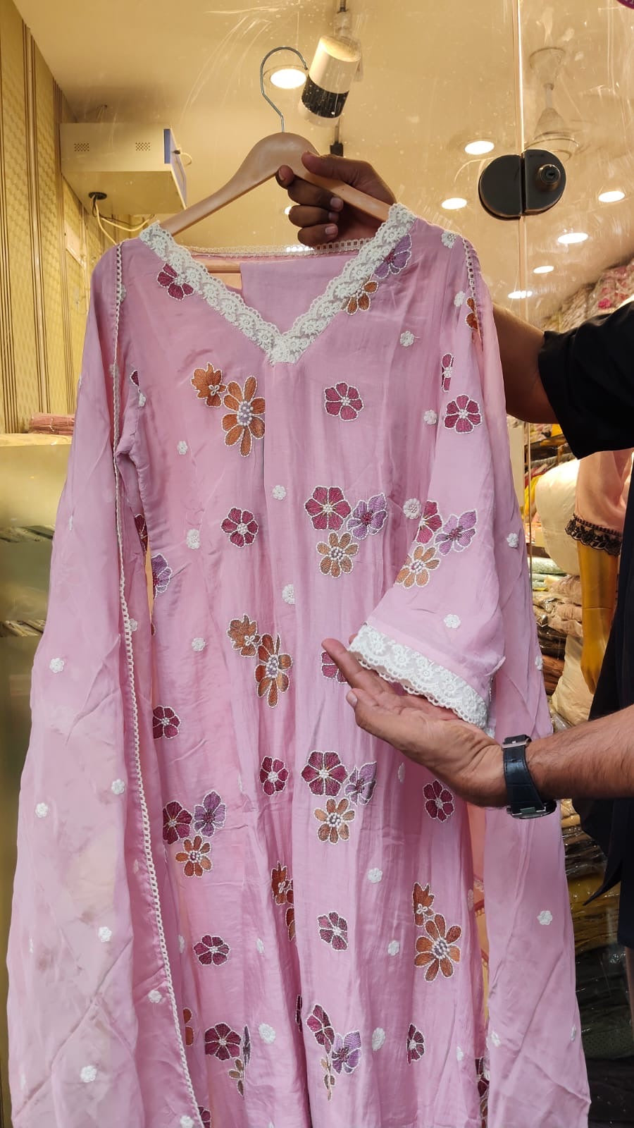 ~ Wisteria & Lace — Mul Chanderi Couture ~