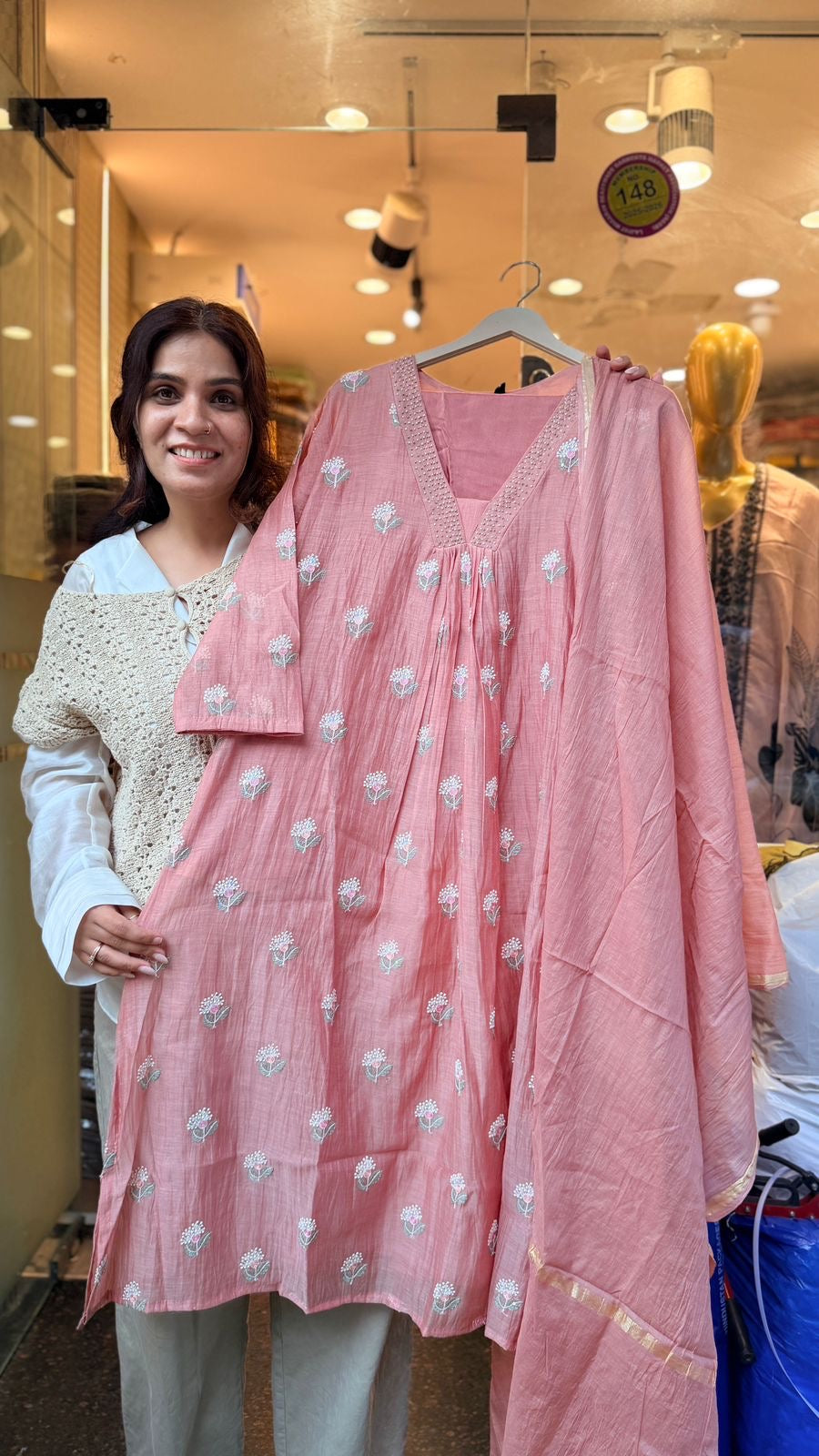 Dreaming in Blush Tones ~ Mul Chanderi