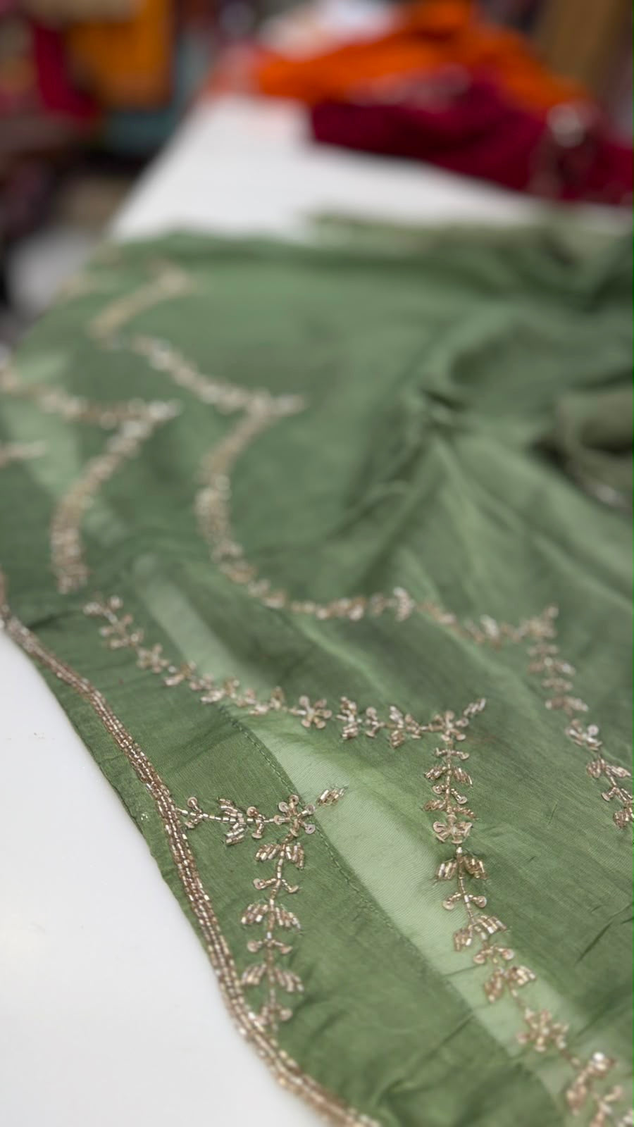 Celadon Constellation Mul Chanderi Suit Set